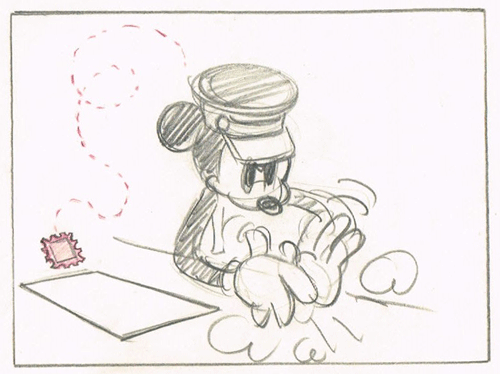 Original Production Drawing from Postmaster Mickey