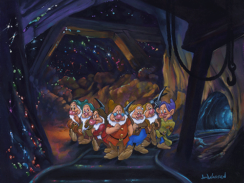 Snow White and the Seven Dwarves After a Hard Day's Work